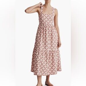 NWOT Madewell cicely geo checkerboard tiered maxi midi checkered medium large